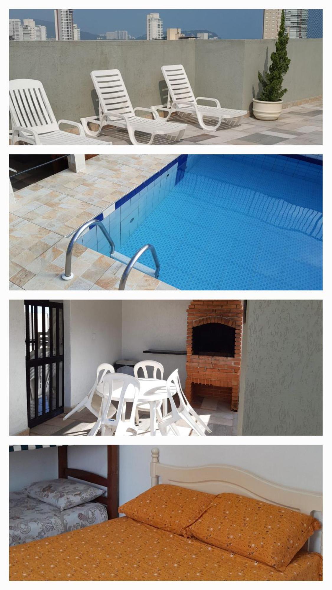 Ferienwohnung 500M Da Praia, Predio Cm Piscina, 1Garagem, Wi-Fi 300 Mbps, Centro De Guaruja, Proximo A Praia E Comercio, Horarios Check-In E Check-Out Flexiveis, Churrasqueira, Exterior foto